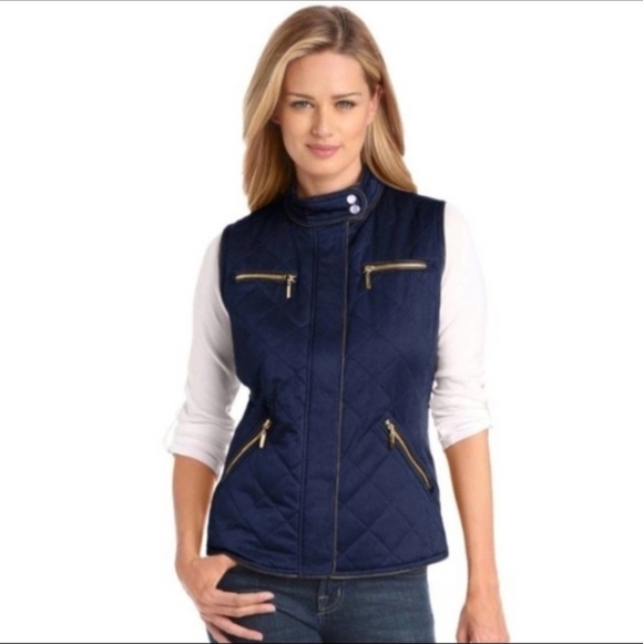 Pendleton Jackets & Blazers - 108. Pendleton | Navy Quilted Zip‑Front Vest – Size Large